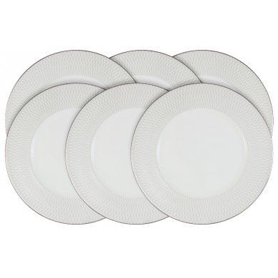 Набор из 6 обеденных тарелок Narumi (Япония), костяной фарфор, 6 предметов - 1