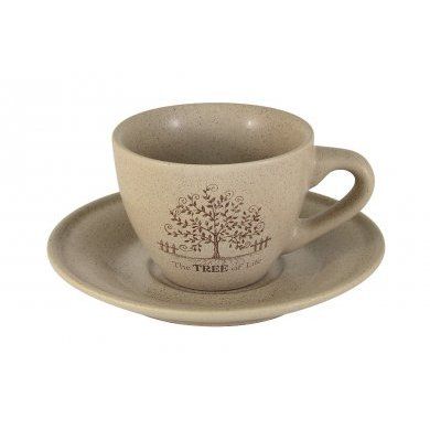 Керамическая чашка с блюдцем Terracotta (Китай), 2 предмета, керамика - 1