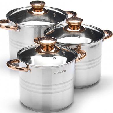 Набор посуды из нержавеющей стали Mayer &amp; Boch (Германия), 6 предметов, нержавеющая сталь - 1