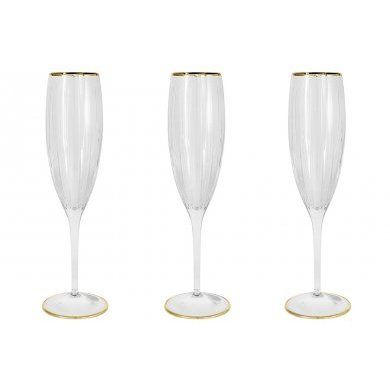 Набор бокалов для шампанского Пиза золото 6 штук Same Decorazione (Италия), хрусталь, 6 предметов - 1