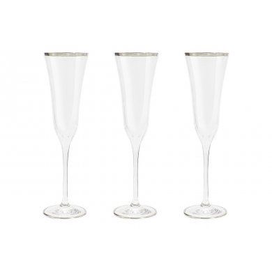 Набор бокалов для шампанского Сабина платина 6 штук Same Decorazione (Италия), хрусталь, 6 предметов - 1