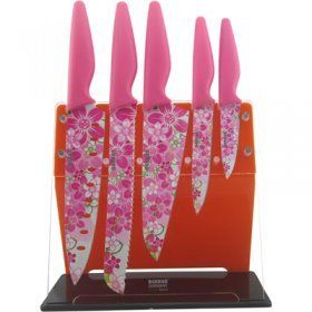 Набор ножей на подставке Bekker (Германия), 6 предметов, нержавеющая сталь - 1