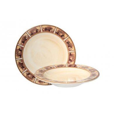 Набор тарелок: суповая и обеденная LCS (Италия), керамика, 2 предмета - 1