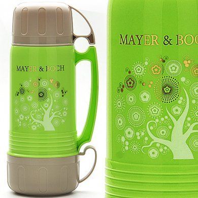 Термос с колбой стекло Mayer & Boch (Германия), пластик, 1 литр -