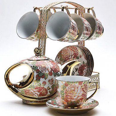 Чайный набор на подставке Mayer & Boch (Германия), 14 предметов, керамика - 1