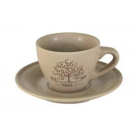 Керамическая чашка с блюдцем Terracotta (Китай), 2 предмета, керамика - 1
