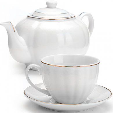 Чайный сервиз с чайником Mayer & Boch (Германия), фарфор, 13 предметов - 1
