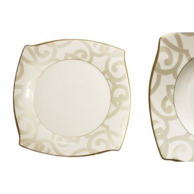 Набор из 6 обеденных тарелок Narumi (Япония), костяной фарфор, 6 предметов - 1