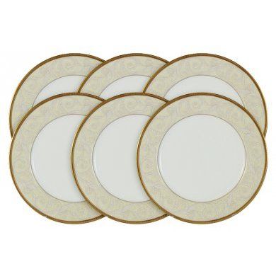 Набор из 6 фарфоровых тарелок Narumi (Япония), 6 предметов, костяной фарфор - 1