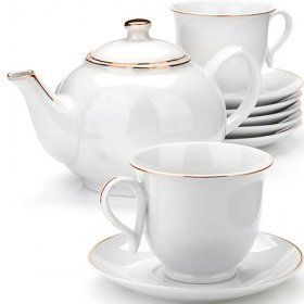 Чайный сервиз с чайником Mayer & Boch (Германия), фарфор, 14 предметов - 1
