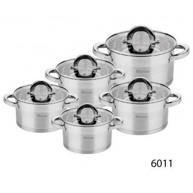Набор посуды 10 предметов из нержавеющей стали Mercury (Китай), 10 предметов, нержавеющая сталь - 1