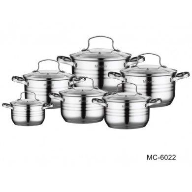 Набор посуды 12 предметов из нержавеющей стали Mercury (Китай), 12 предметов, нержавеющая сталь - 1