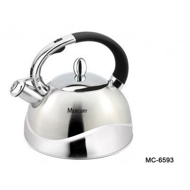 Чайник со свистком нержавеющая сталь Mercury (Китай), 3 литра, нержавеющая сталь - 1