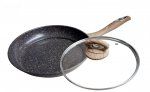 Сковорода с крышкой антипригарным покрытием Mercury (Китай), углеродистая сталь, 24 см - 1