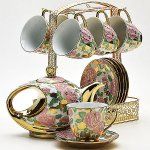 Чайник с чашками и блюдцами Mayer & Boch (Германия), 14 предметов, керамика - 1