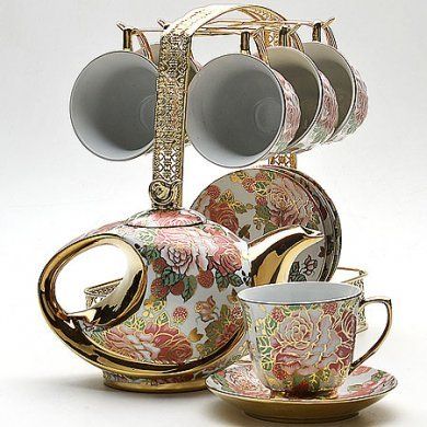 Чайный набор на подставке Mayer & Boch (Германия), 14 предметов, керамика - 1