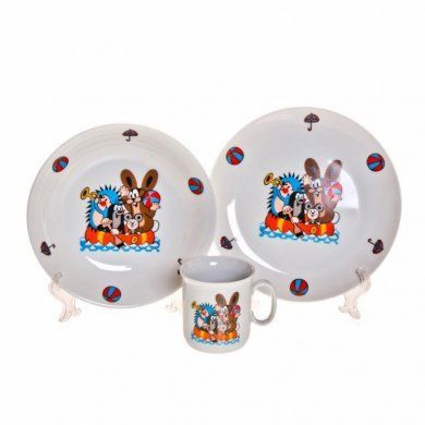 Набор детский: тарелки и кружка Thun (Чехия), фарфор - 1