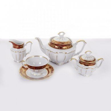 Чайный сервиз на 6 персон фарфоровый Bavarian Porcelain (Германия), фарфор, 15 предметов - 1