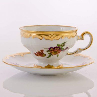 Чайный набор на 6 персон из фарфора Weimar Porzellan (Германия), 12 предметов - 1