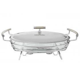 Блюдо с подогревом овальное Regent inox (Италия), - 1