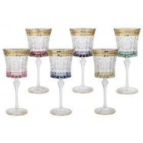 Набор бокалов для вина Цветная Флоренция 6 штук Same Decorazione (Италия), хрусталь, 6 предметов - 1