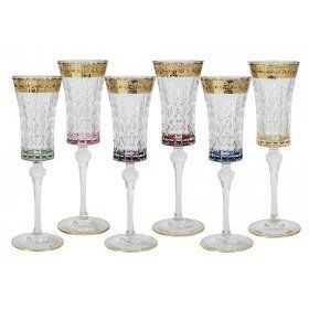 Набор бокалов для шампанского Цветная Флоренция 6 штук Same Decorazione (Италия), хрусталь, 6 предметов - 1