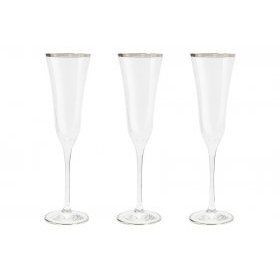 Набор бокалов для шампанского Сабина платина 6 штук Same Decorazione (Италия), хрусталь, 6 предметов - 1