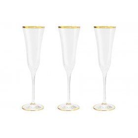 Набор бокалов для шампанского Сабина золото 6 штук Same Decorazione (Италия), хрусталь, 6 предметов - 1
