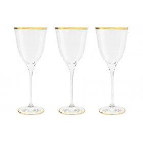 Набор бокалов для вина Сабина золото 6 штук Same Decorazione (Италия), хрусталь, 6 предметов - 1